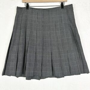 Norma Kamali Plaid Pleated Knee Length Skirt Size 14 Academia Schoolgirl Preppy